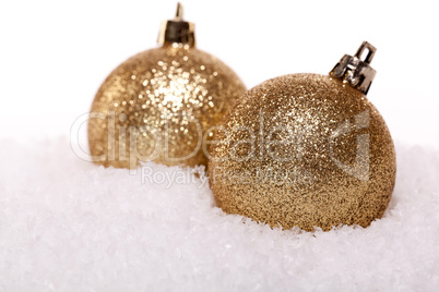 festive golden christmas decoration isolated