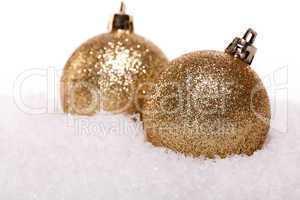 festive golden christmas decoration isolated