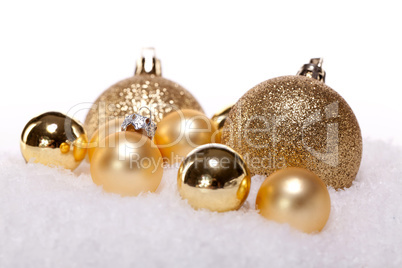 festive golden christmas decoration isolated