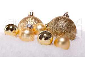 festive golden christmas decoration isolated