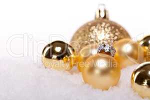 festive golden christmas decoration isolated