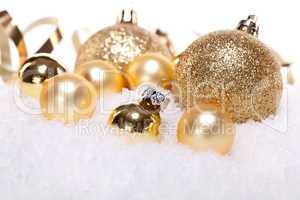 festive golden christmas decoration isolated