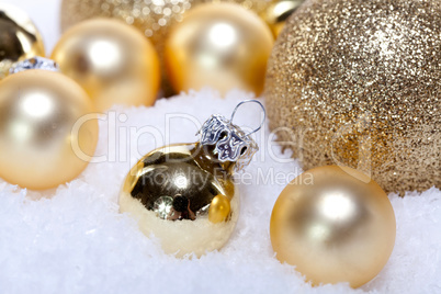 festive golden christmas decoration isolated