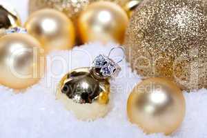 festive golden christmas decoration isolated