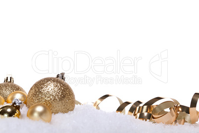 festive golden christmas decoration isolated