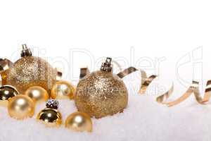 festive golden christmas decoration isolated