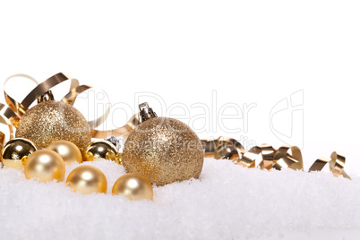 festive golden christmas decoration isolated