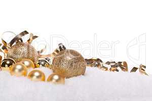 festive golden christmas decoration isolated