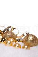 festive golden christmas decoration isolated