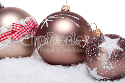 elegant bronze golden christmas decoration isolated