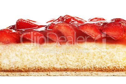 tasty strawberry cake isolated on white background