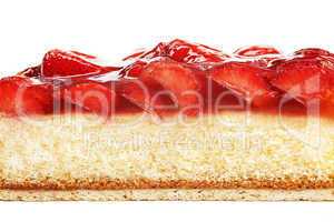tasty strawberry cake isolated on white background