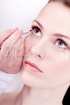 at the cosmetic studio eyeliner on eyes make up