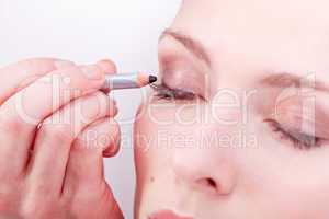 at the cosmetic studio eyeliner on eyes make up