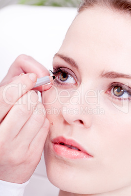 at the cosmetic studio eyeliner on eyes make up