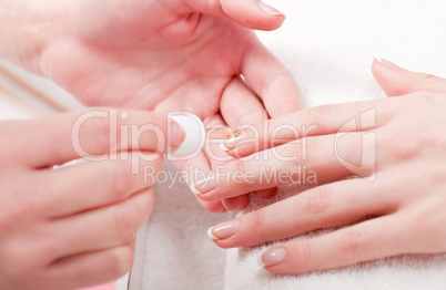 manicure making in beauty spa salon