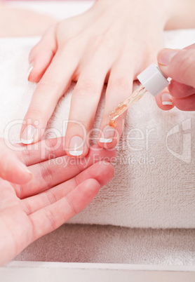 manicure making in beauty spa salon