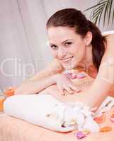 young attractive smilig woman doing wellness spa