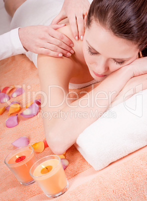 young attractive smilig woman doing wellness spa