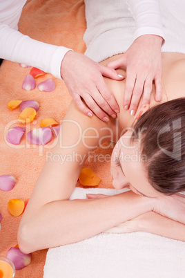 young attractive smilig woman doing wellness spa