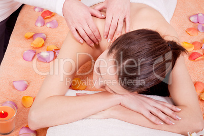 young attractive smilig woman doing wellness spa