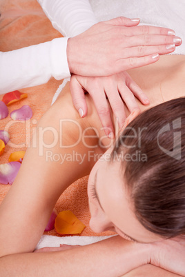 young attractive smilig woman doing wellness spa