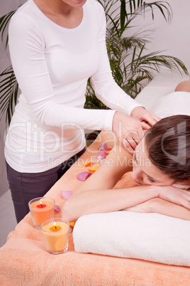 young attractive smilig woman doing wellness spa