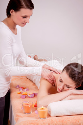 young attractive smilig woman doing wellness spa