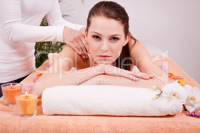 young attractive smilig woman doing wellness spa