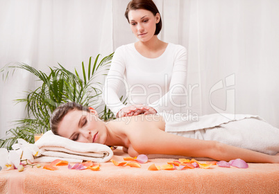 young attractive smilig woman doing wellness spa