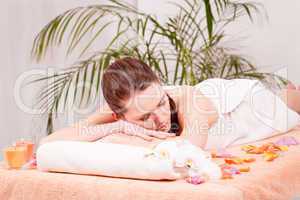 young attractive smilig woman doing wellness spa