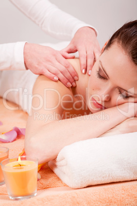 young attractive smilig woman doing wellness spa