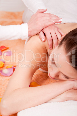 young attractive smilig woman doing wellness spa