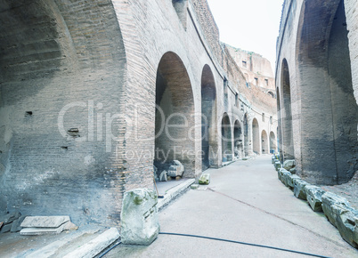 Interior architecture of Colosseum ruins, Rome - Italy