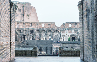 Interior architecture of Colosseum ruins, Rome - Italy