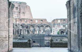 Interior architecture of Colosseum ruins, Rome - Italy