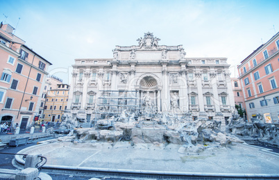 Rome, Itay. Trevi fountain with maintenance works