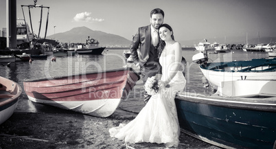 Married couple near the sea