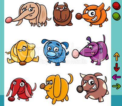 dogs game characters cartoon illustration