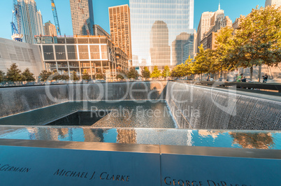 NEW YORK CITY - JUNE 12: Overview of the 9/11 memorial site at t