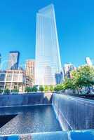 NEW YORK CITY - JUNE 12: Overview of the 9/11 memorial site at t