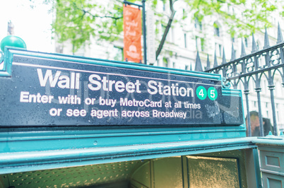 Wall Street subway station entrance