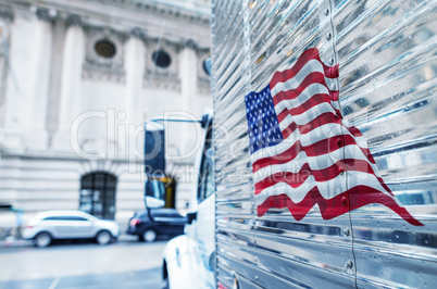 American flag theme on a truck