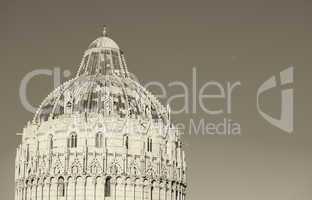 Pisa, Tuscany. Detail of Baptistery in Square of Miracles
