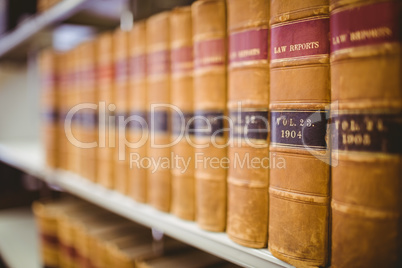 Close up of a lot of law reports