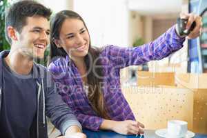 Young students taking a selfie