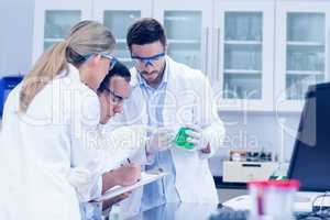 Science students working together in the lab