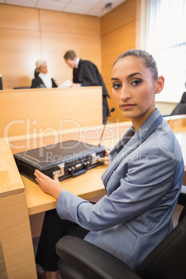 Lawyer looking at the camera