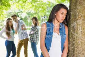 Lonely student being bullied by her peers