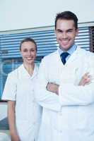 Portrait of smiling dentists